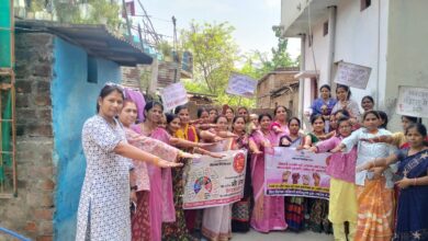 मतदान जागरूकता : रंगोली पोस्टर से मतदान के लिए किया गया जागरूक